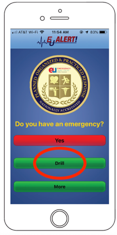 EUAlert!™ drill mode on a mobile device