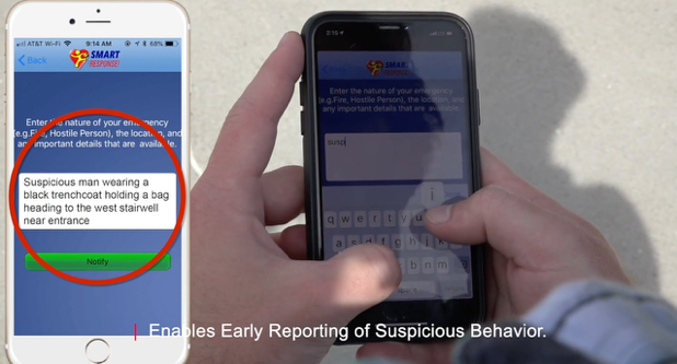Reporting suspicious behavior from a mobile device