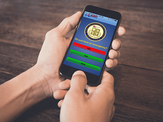 EUAlert! on a phone asking: Do you have an emergency?