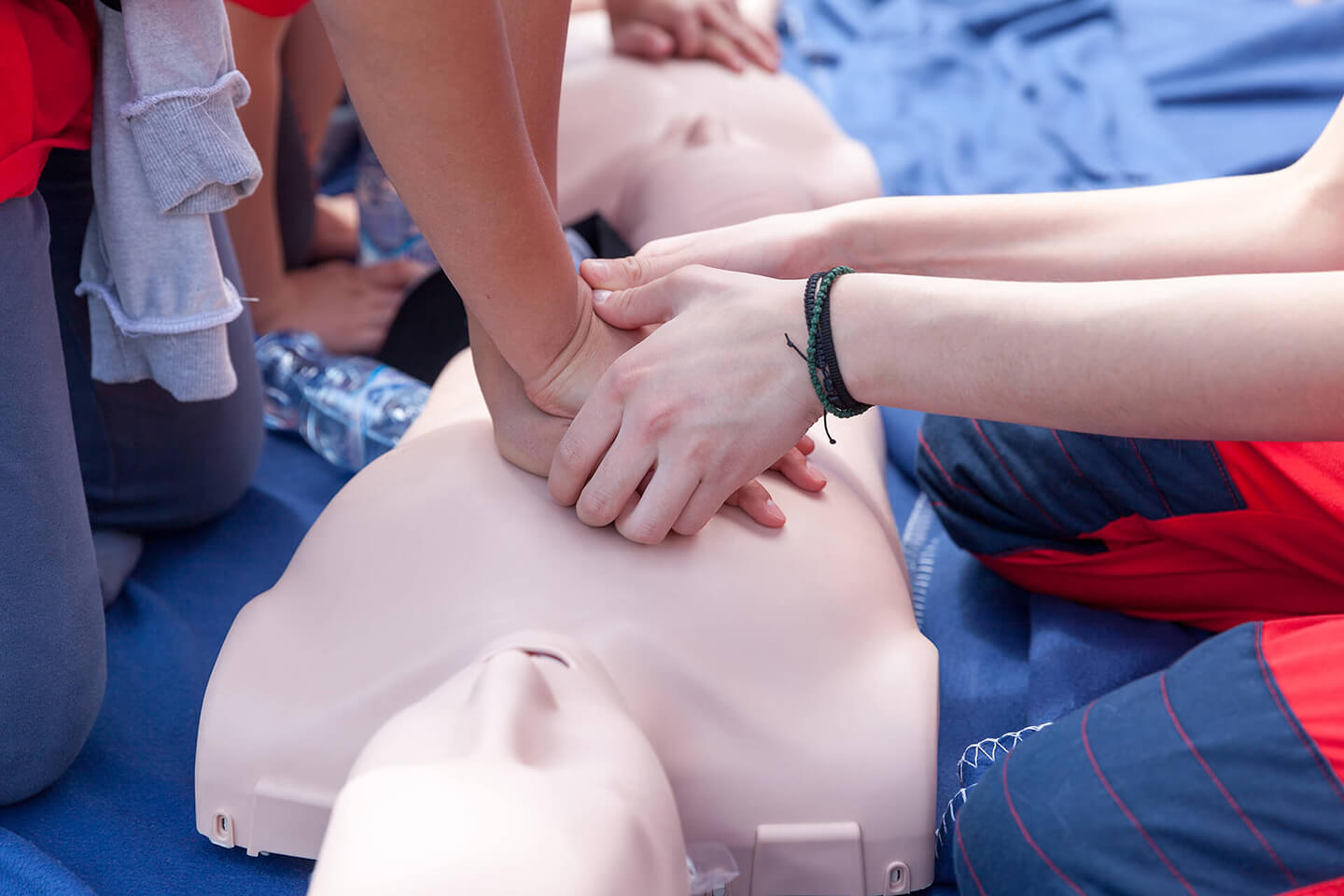 cpr training with a manikin